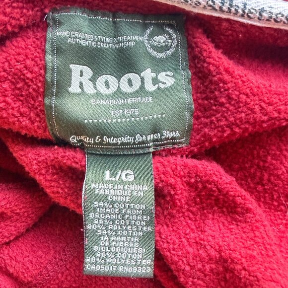 Roots Hoodie Womens L Red Cotton Zip Logo Classic Casual - Picture 9 of 14